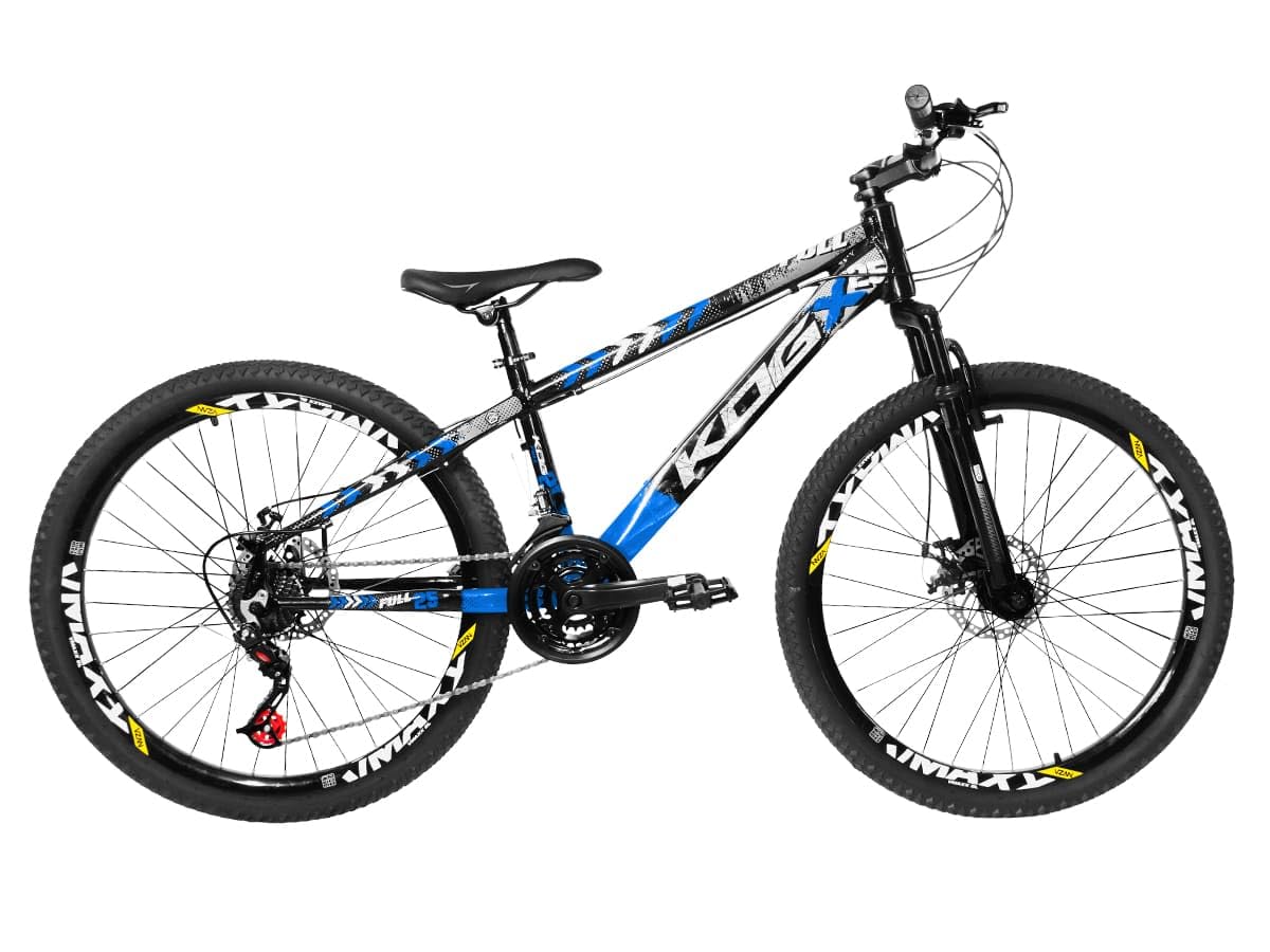 Bicicleta Aro 26 KOG 18v Disco Freeride Full X25 Tipo Viking,Preto